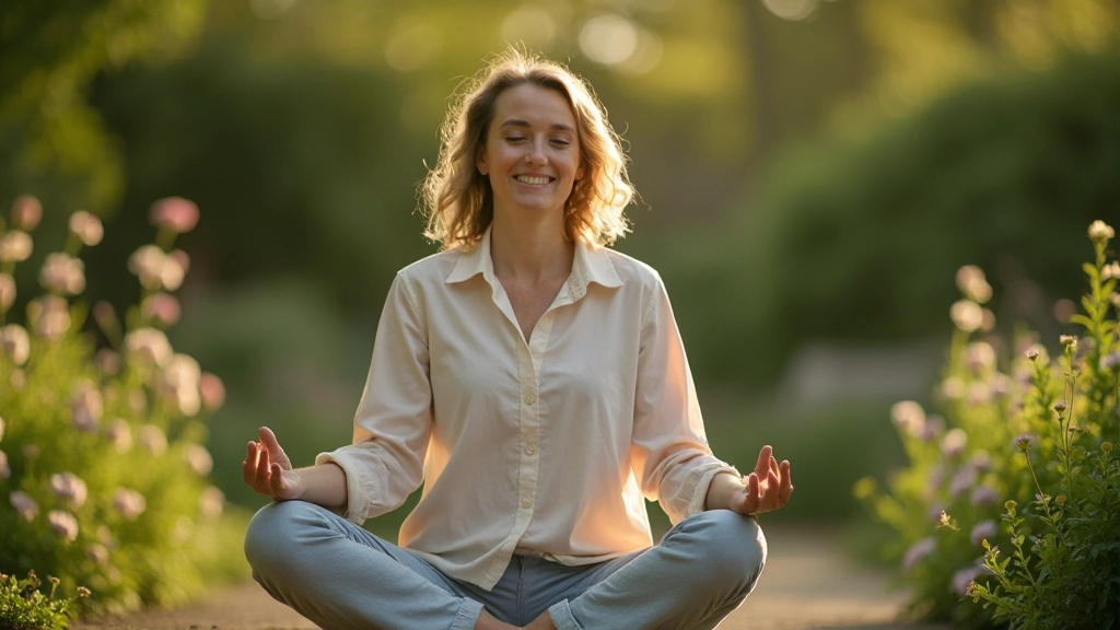 Persoon die mindfulness beoefent in rustige natuuromgeving