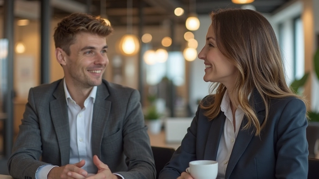 Twee personen in een gesprek, duidelijk luisterend en met oogcontact